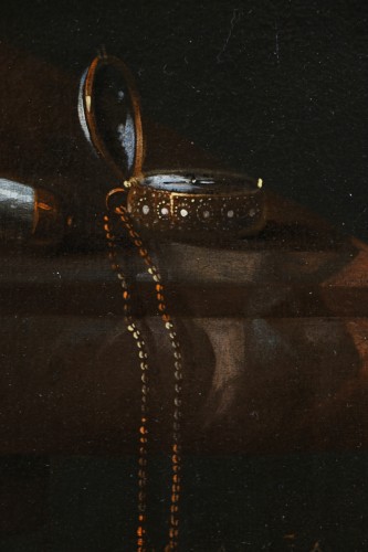 Antiquités - Huybert Van Westhoven (1642-1712)   Still life with fruit and preciou