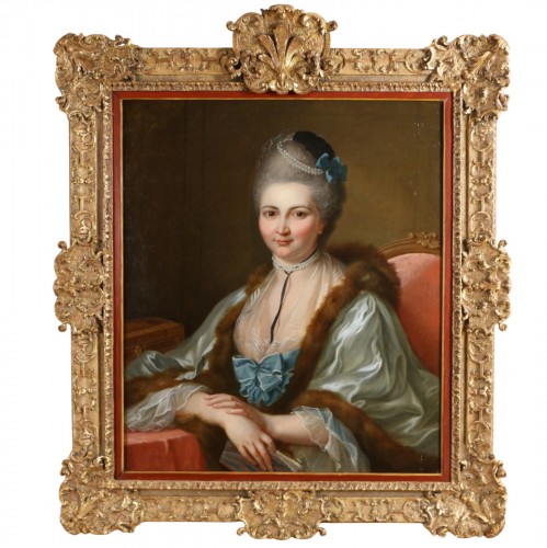 Attributed to Donat Nonotte(1708-1785).Presumed portrait of Marguerite Catherine Haynault