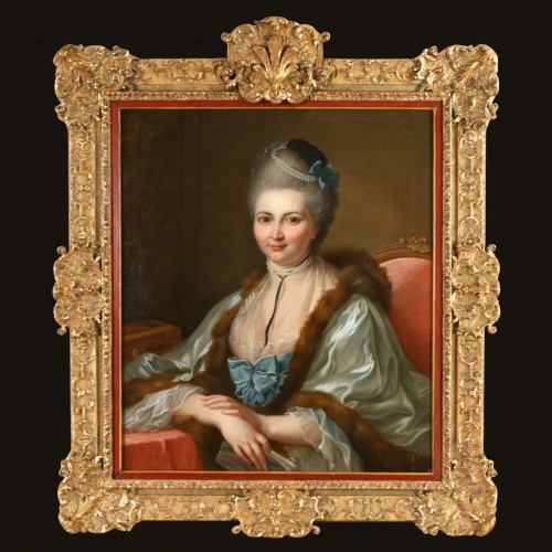 Attributed to Donat Nonotte(1708-1785).Presumed portrait of Marguerite Catherine Haynault - Paintings & Drawings Style Louis XV