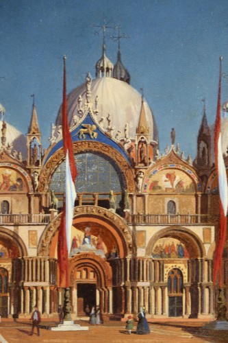 19th century - The Basilica of San Marco - 19th century school attributed to Ippolito Caffi