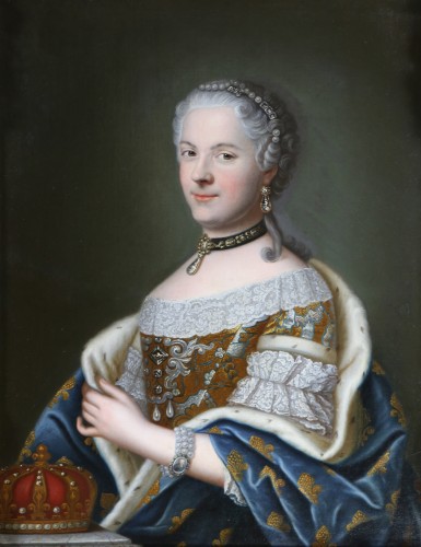 French School, 18th century, portrait of Queen Marie Leszczynska.   - Paintings & Drawings Style Louis XV