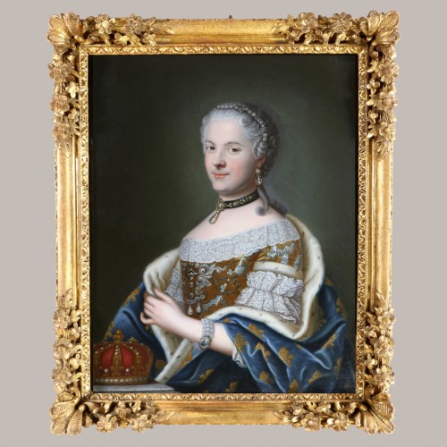 XVIIIe siècle - La reine Marie Lezczynska et son fils Louis de France, Dauphin du Royaume.