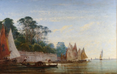 Félix Ziem (1821-1911), Venice, the French Gardens - Paintings & Drawings Style Napoléon III