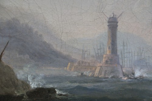 Directoire - Paysage côtier, un jour de Tempête vers 1800 attribué à Jean Pillement (1728-1808) 