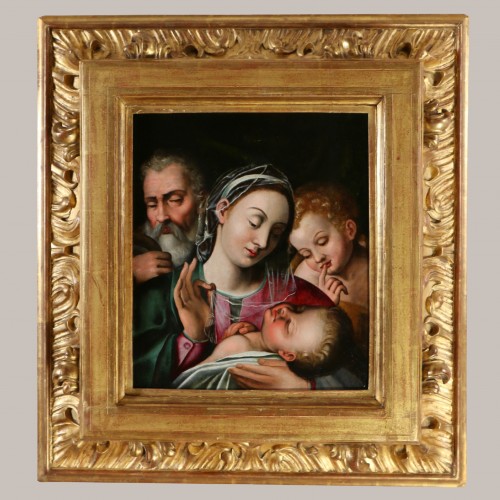 Giovanni Battista Ramenghi (1521-1602), The Holy Family, circa 1540/50.  - Paintings & Drawings Style Renaissance