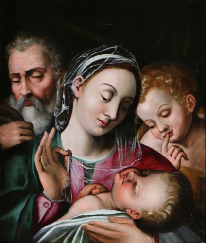 Paintings & Drawings  - Giovanni Battista Ramenghi (1521-1602), The Holy Family, circa 1540/50. 