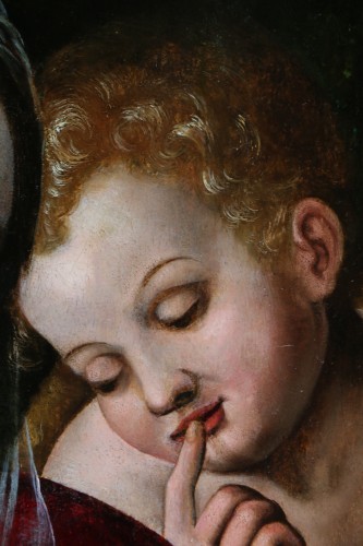 Antiquités - Giovanni Battista Ramenghi (1521-1602), The Holy Family, circa 1540/50. 