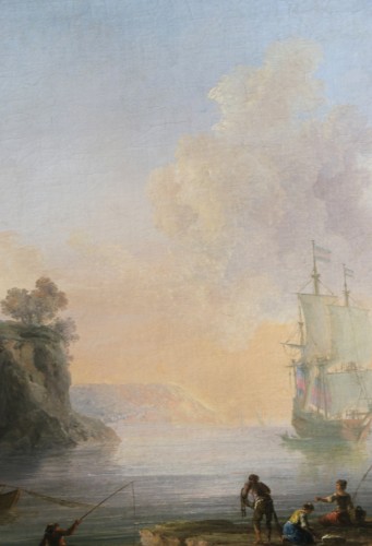 Ecole italienne vers 1780 Marine animée attribuée à Francesco Fidanza (1747-1819) - Louis XV