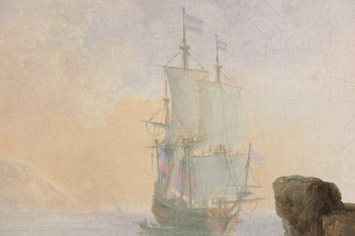 Louis XV - Ecole italienne vers 1780 Marine animée attribuée à Francesco Fidanza (1747-1819)