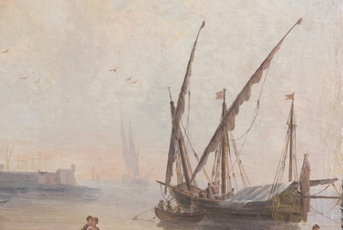 Lively seascape - Italian School, circa 1780. attributed to Francesco Fidanza - 