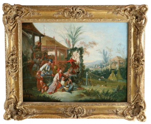 The Bird Hunt, chinoiserie attributed to the workshop of François Boucher, circa 1750