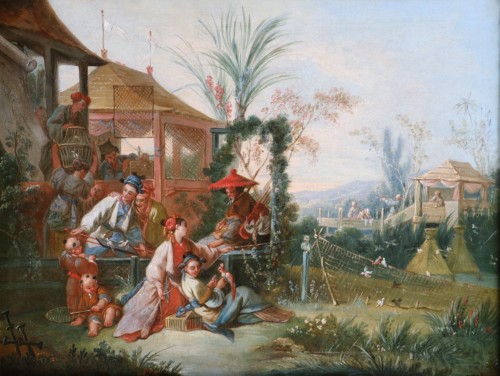 Paintings & Drawings  - The Bird Hunt, chinoiserie attributed to the workshop of François Boucher, circa 1750