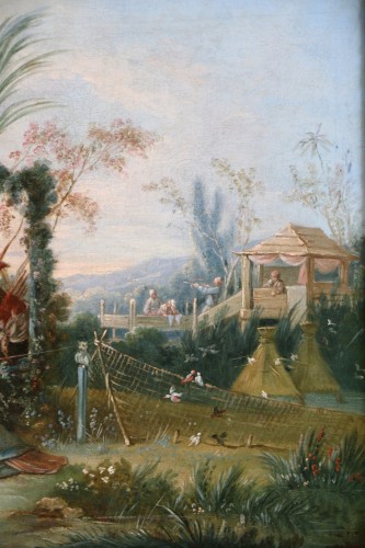Louis XV - The Bird Hunt, chinoiserie attributed to the workshop of François Boucher, circa 1750