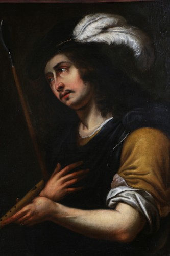 Ecole caravagesque vers 1630, portrait d’un jeune berger - Galerie PhC