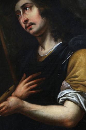 XVIIe siècle - Ecole caravagesque vers 1630, portrait d’un jeune berger