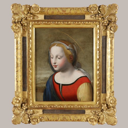 Italie centrale (Rome ou Bologne) vers1620/1640, la belle jardinière d’après Raphael - Tableaux et dessins Style Louis XIII