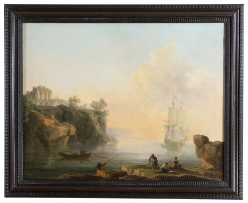 Marine animée vers 1780, attribué à Francesco Fidanza (1747-1819)