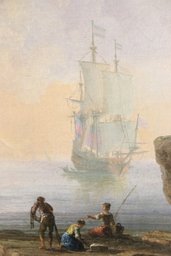 Animated seascape circa 1780, attributed to Francesco Fidanza (1747-1819) - Louis XVI