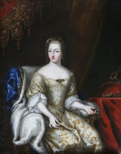 Portrait of Queen of Sweden c1661 attributed to David Klöcker Ehrenstrahl (1629-1698) - Paintings & Drawings Style Louis XIV