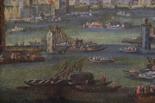 Peter II Casteel (1650; 1701) et atelier - Scène portuaire animée - Louis XIV
