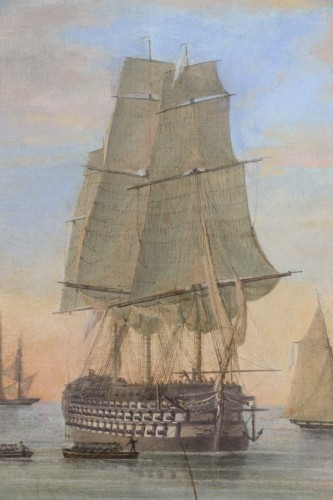 Louis-Philippe - *HMS Queen* at anchor, c. 1845, Attributed to John Ward of Hull (1798–1849)