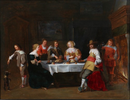 Paintings & Drawings  - Christoph van der Laemen (1606–1651): An Elegant Company Dining..