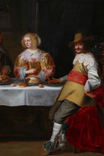 Christoph van der Laemen (1606–1651): An Elegant Company Dining.. - 