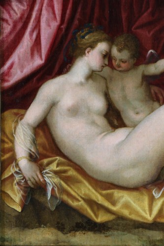 <= 16th century - Vénus et l’Amour, Ecole vénitienne vers 1550