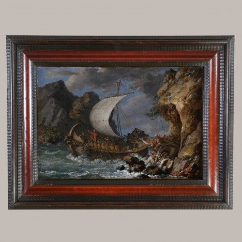 Ecole Napolitaine vers 1755/1770, Ulysse et Scylla- Attribution à Carlo Bonavia - Tableaux et dessins Style Louis XV