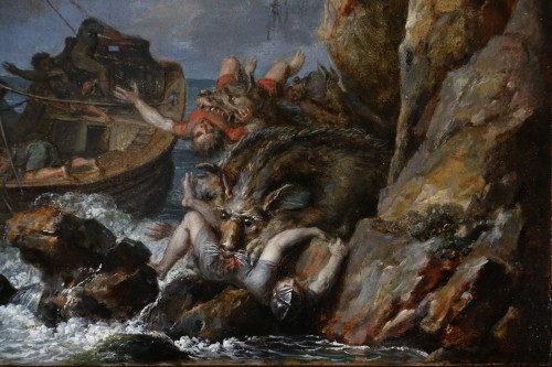 Louis XV - Ecole Napolitaine vers 1755/1770, Ulysse et Scylla- Attribution à Carlo Bonavia