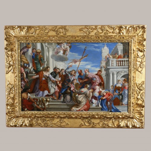 Venise, vers 1710–1720, Marc et Marcellin conduits au martyre d’après Véronèse - Tableaux et dessins Style Louis XIV
