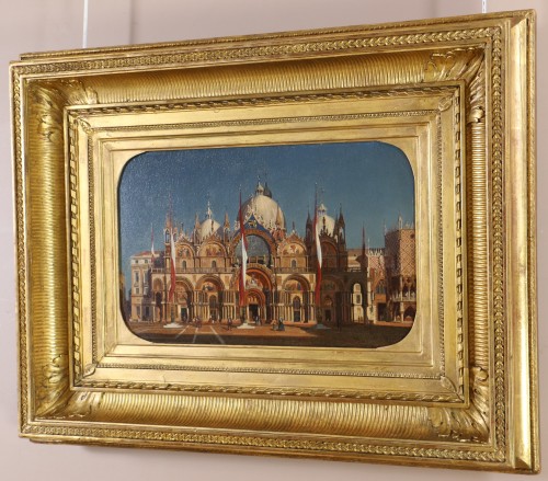 Venetian School, Circa 1860, St. Mark's Basilica In The Late Afternoon Sun. - Paintings & Drawings Style Napoléon III