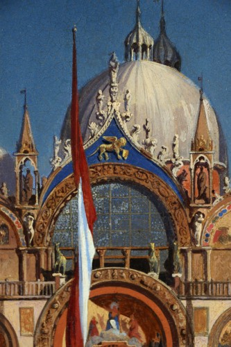 Antiquités - Venetian School, Circa 1860, St. Mark's Basilica In The Late Afternoon Sun.
