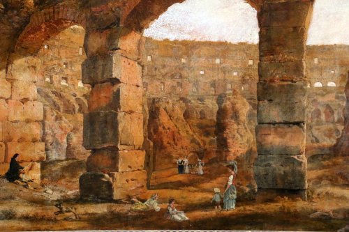 Entourage d’ippolito caffi (1809-1866) the ruins of the colisseum in rome - Paintings & Drawings Style 