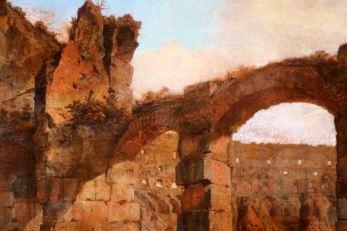 XIXe siècle - Entourage d’ippolito Caffi (1809-1866) Les ruines du Colisée de Rome