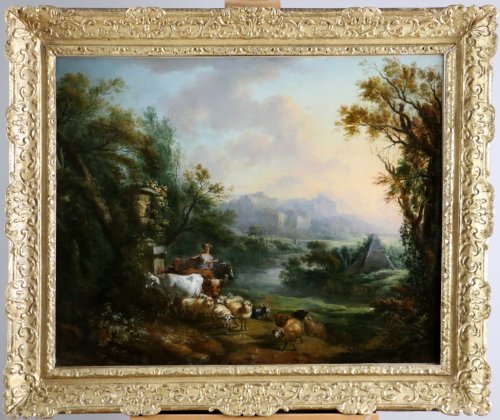 Jean-Baptiste Lallemand (1716-1803) attribué à - Scène pastorale