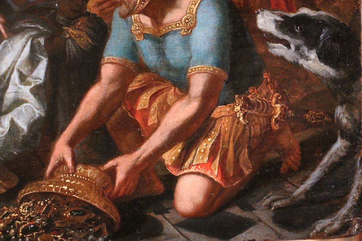 Le Fils De Salomon Et La Reine De Saba Ecole Italienne du nord vers 1650 - Le roi Salomon reçoit la reine de