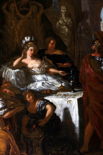 Tableaux et dessins Tableaux XVIIe siècle - Le banquet de Cléopâtre - Monogrammé GL et daté 1668, Gérard de Lairesse (1641-1711)