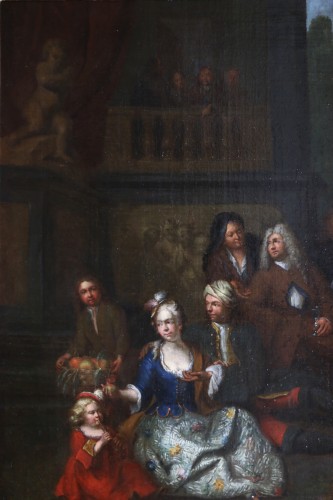 18th century -  Jan Josef Horemans the Elder (1682,1759) - Family scene and his suit