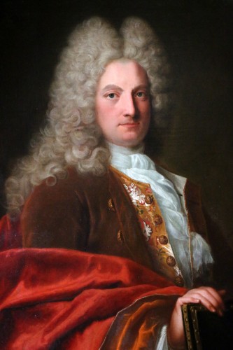 Portrait d'un gentilhomme vers 1720 - attribué à Robert Levrac de Tounières (1667-1752)  - Tableaux et dessins Style Louis XIV