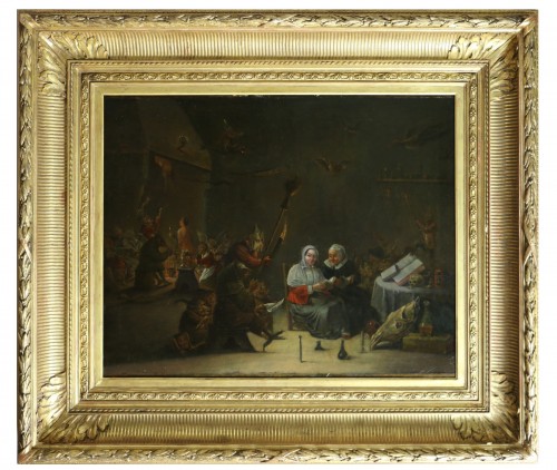  18th century Dutch school (signed) after a work by Téniers