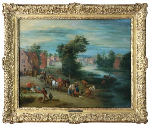 Theobald Michau (1676- 1765))  - Village and river scene