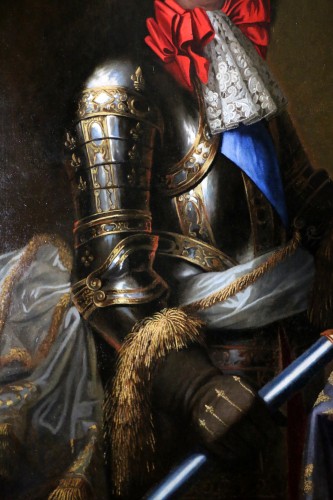 17th century - Large Portrait of Louis XIV in armor Attributed to Jean Nocret (1615, 1672)