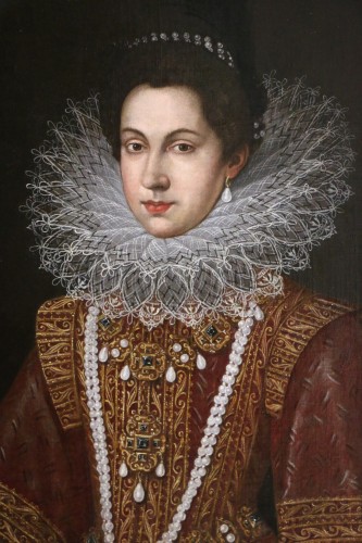 Tableaux et dessins Tableaux XVIIIe siècle - Portrait d'Anne d'Autriche (1601 -1666), Reine de France d'après Frans Pourbus