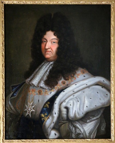 Portrait of Louis XIV in coronation costume, French school of the 18th cent - Paintings & Drawings Style Louis XIV