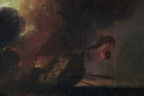 Antiquités - Thomas Luny (1759-1837)  - Barbary Wars (1801; 1816) Naval battle 1815