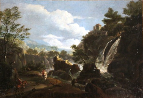 Animated landscape - Peter van Bemmel (1685-754) signed and dated 1720, - Paintings & Drawings Style French Regence