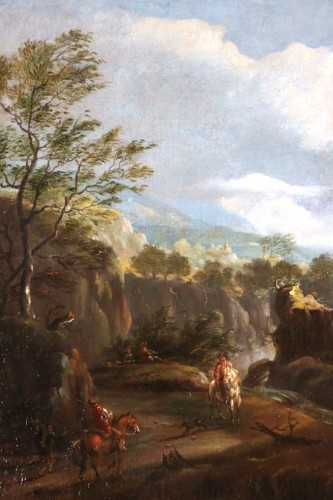 Paintings & Drawings  - Animated landscape - Peter van Bemmel (1685-754) signed and dated 1720,