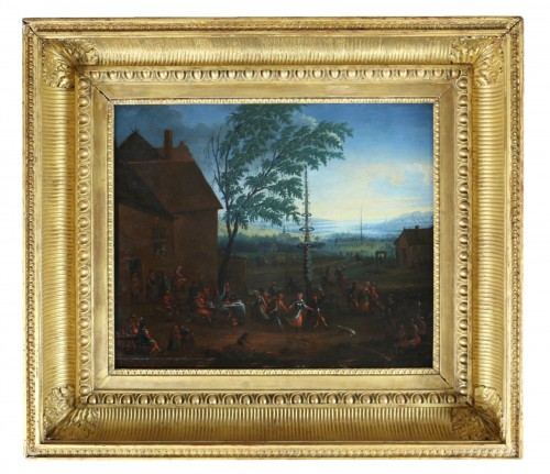 Fête villageoise en Flandres - Attribué à Mathys Schoevaerdts (1665-1702)