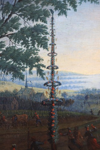 Antiquités - Fête villageoise en Flandres - Attribué à Mathys Schoevaerdts (1665-1702)
